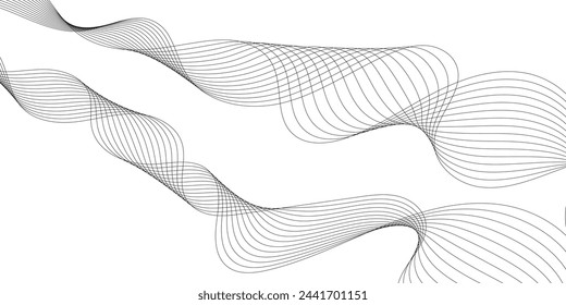 vector background abstraction black waves on a white background thin lines