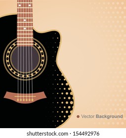 Vector background with acoustic guitar