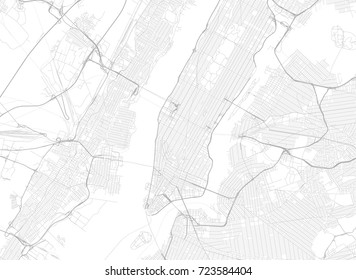 Vector background with all streets of New York and surroundings map.