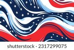 Vector Background American Flag 4th July Independence Day