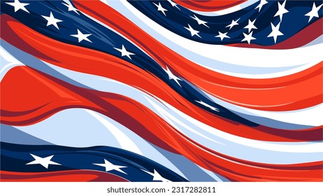 Vector Background American Flag 4th July Independence Day