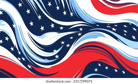 Vector Background American Flag 4th July Independence Day