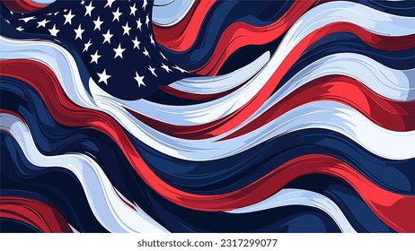 Vector Background American Flag 4th July Independence Day