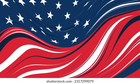 Vector Background American Flag 4th July Independence Day