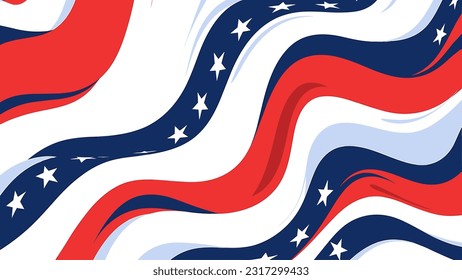 Vector Background American Flag 4th July Independence Day