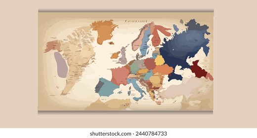 vector background ancient world map paper