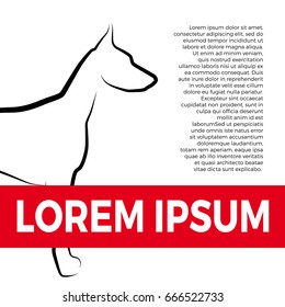 Vector background with animal. dog, doberman, copy space for brochure