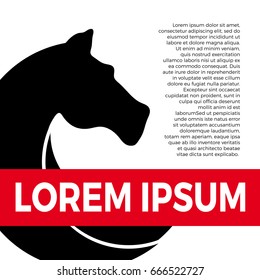 Vector background with animal. head of horse, copy space for brochure