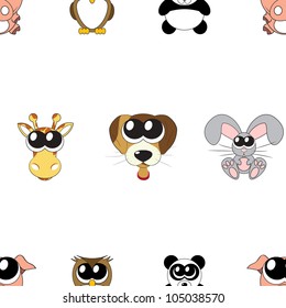 Vector  background with animals, seamless pattern