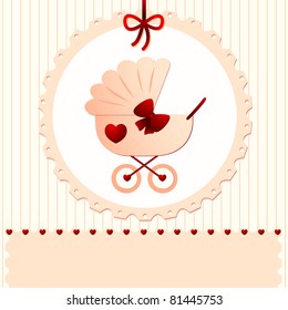 Vector background for the announcement of a birth, female