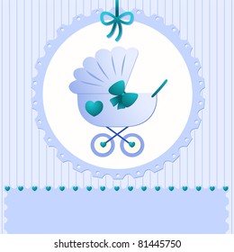 Vector background for the announcement of a birth, male