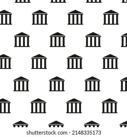 Vector background antique building with columns, color black flat style