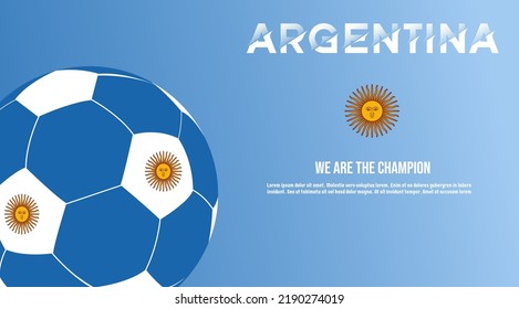 vector background argentina flag with ball soccer , vector illustration and text, perfect color combination