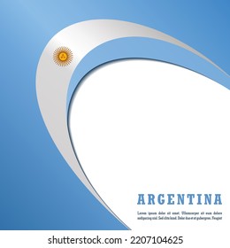 vector background argentina flag with ball, vector illustration and text, perfect color combination
