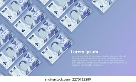 vector background arrangement of rupiah banknotes. Indonesian currency. currency for exchange. Suitable for advertising media, promotional materials. concepts of finance, profit and loss, banking