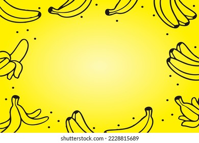 Vector background arrangement of several bananas.