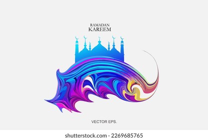 vector background, art, design, abstract modern graphic elements ramadhan kareem, color 3d Gradient abstract banners with flowing liquid shapes.illustration contrast colors