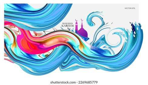 vector background, art, design, abstract modern graphic elements ramadhan kareem, color 3d Gradient abstract banners with flowing liquid shapes.illustration contrast colors