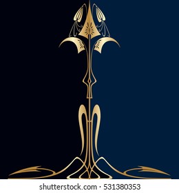 Vector background with art nouveau design and space for text.