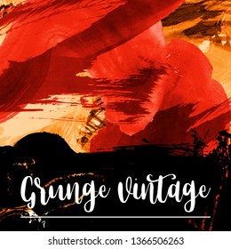 Vector background with artistic brush strokes. Abstract hand - painted element for design. 
