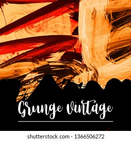 Vector background with artistic brush strokes. Abstract hand - painted element for design. 