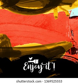 Vector background with artistic brush strokes. Abstract landscape painting for design. 