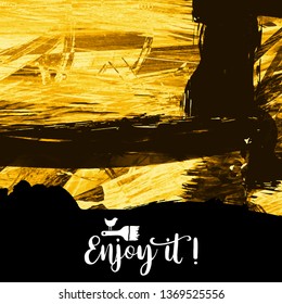 Vector background with artistic brush strokes. Abstract landscape painting for design. 