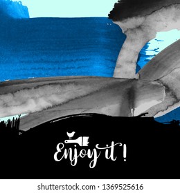 Vector background with artistic brush strokes. Abstract landscape painting for design. 