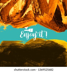 Vector background with artistic brush strokes. Abstract landscape painting for design. 