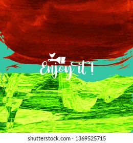 Vector background with artistic brush strokes. Abstract landscape painting for design. 