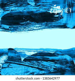 Vector background with artistic brush strokes. Abstract landscape painting for design. 