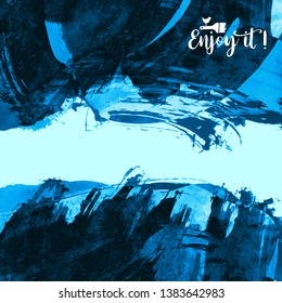 Vector background with artistic brush strokes. Abstract landscape painting for design. 
