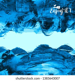 Vector background with artistic brush strokes. Abstract landscape painting for design. 