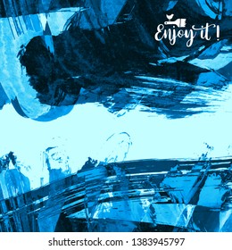 Vector background with artistic brush strokes. Abstract landscape painting for design. 
