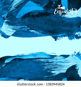 Vector background with artistic brush strokes. Abstract landscape painting for design. 