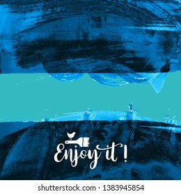 Vector background with artistic brush strokes. Abstract landscape painting for design. 