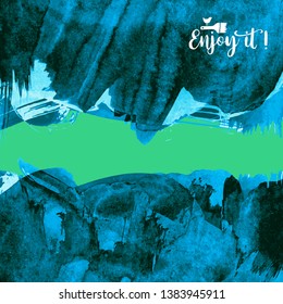 Vector background with artistic brush strokes. Abstract landscape painting for design. 