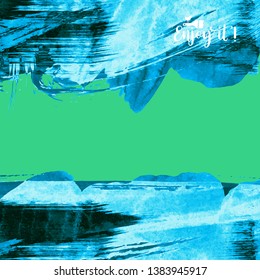 Vector background with artistic brush strokes. Abstract landscape painting for design. 