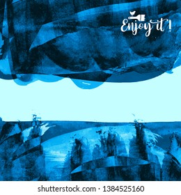 Vector background with artistic brush strokes. Abstract landscape painting for design. 