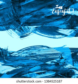 Vector background with artistic brush strokes. Abstract landscape painting for design. 