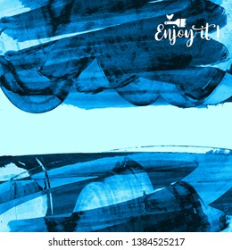 Vector background with artistic brush strokes. Abstract landscape painting for design. 