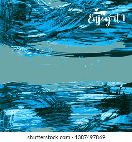 Vector background with artistic brush strokes. Abstract landscape painting for design. 