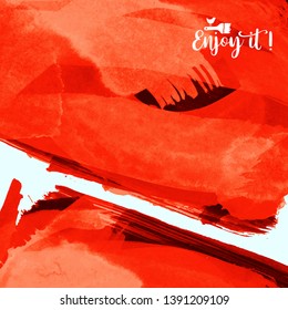 Vector background with artistic brush strokes. Abstract landscape painting for design. 