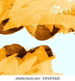 Vector background with artistic brush strokes. Abstract landscape painting for design. 