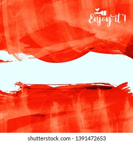 Vector background with artistic brush strokes. Abstract landscape painting for design. 
