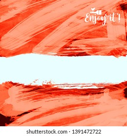 Vector background with artistic brush strokes. Abstract landscape painting for design. 