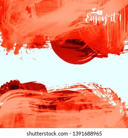Vector background with artistic brush strokes. Abstract landscape painting for design. 