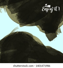Vector background with artistic brush strokes. Abstract landscape painting for design. 