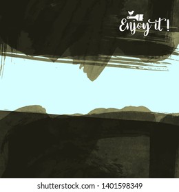 Vector background with artistic brush strokes. Abstract landscape painting for design. 