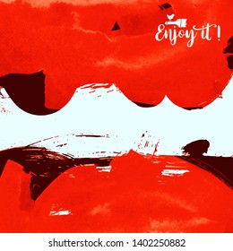 Vector background with artistic brush strokes. Abstract landscape painting for design. 